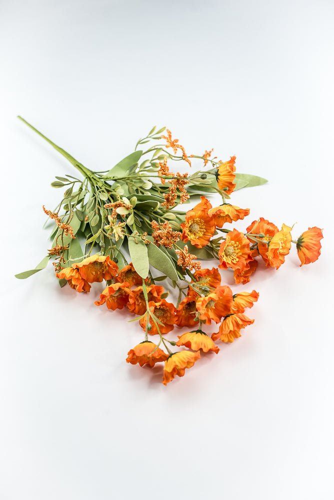 Orange, Artificial Poppy Spray - Greenery Market219968