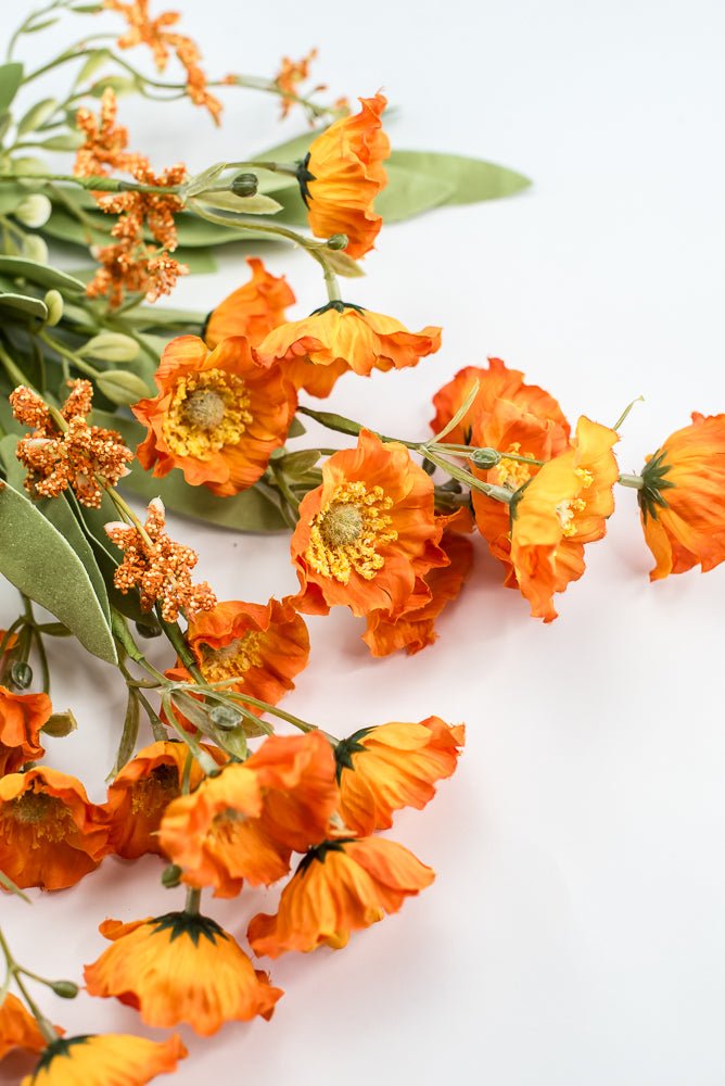 Orange, Artificial Poppy Spray - Greenery Market219968