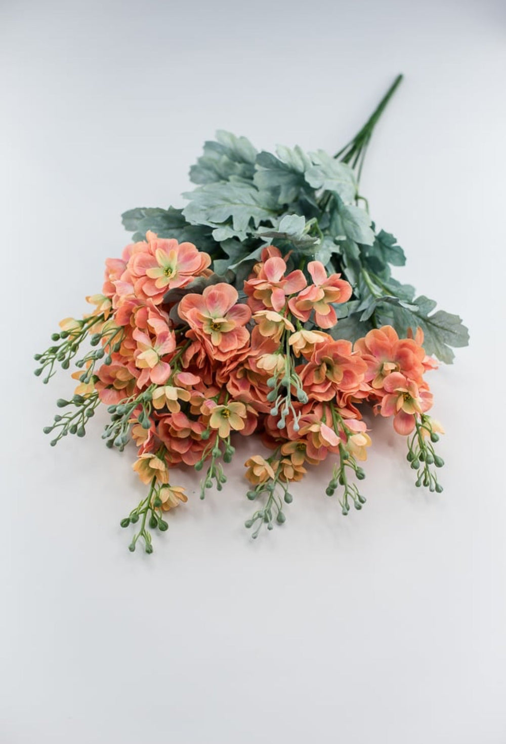 Peach coral delphiniums artificial flower bush - Greenery MarketArtificial Flora84296 - OR