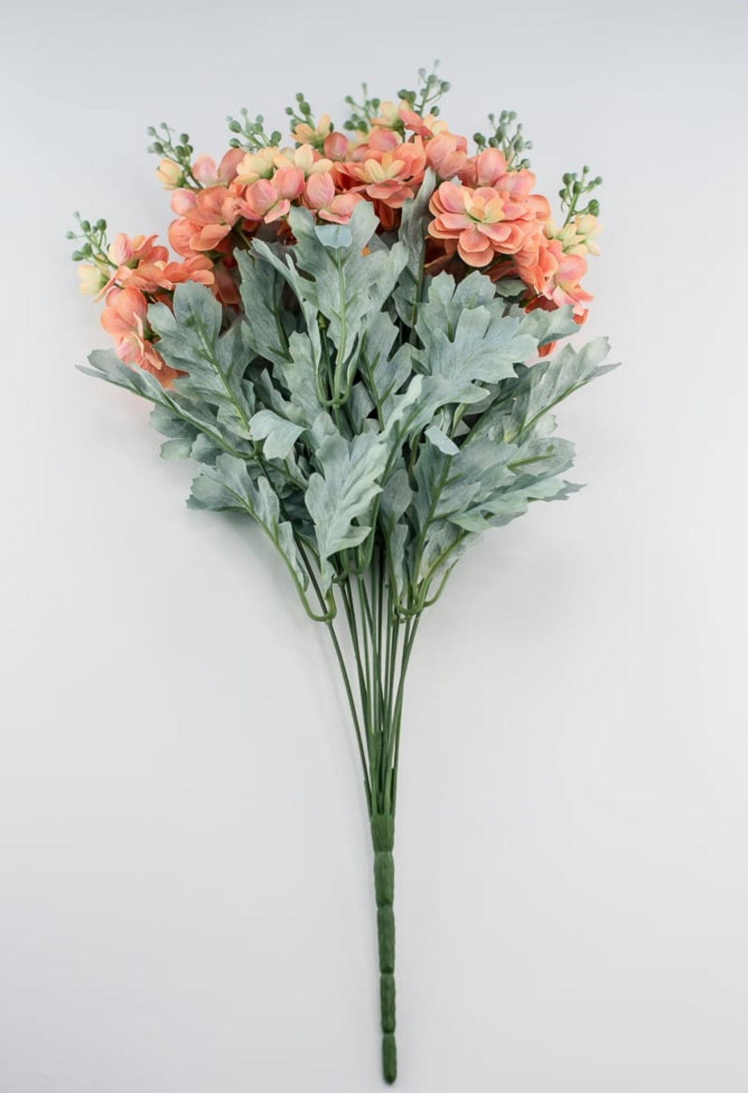 Peach coral delphiniums artificial flower bush - Greenery MarketArtificial Flora84296 - OR