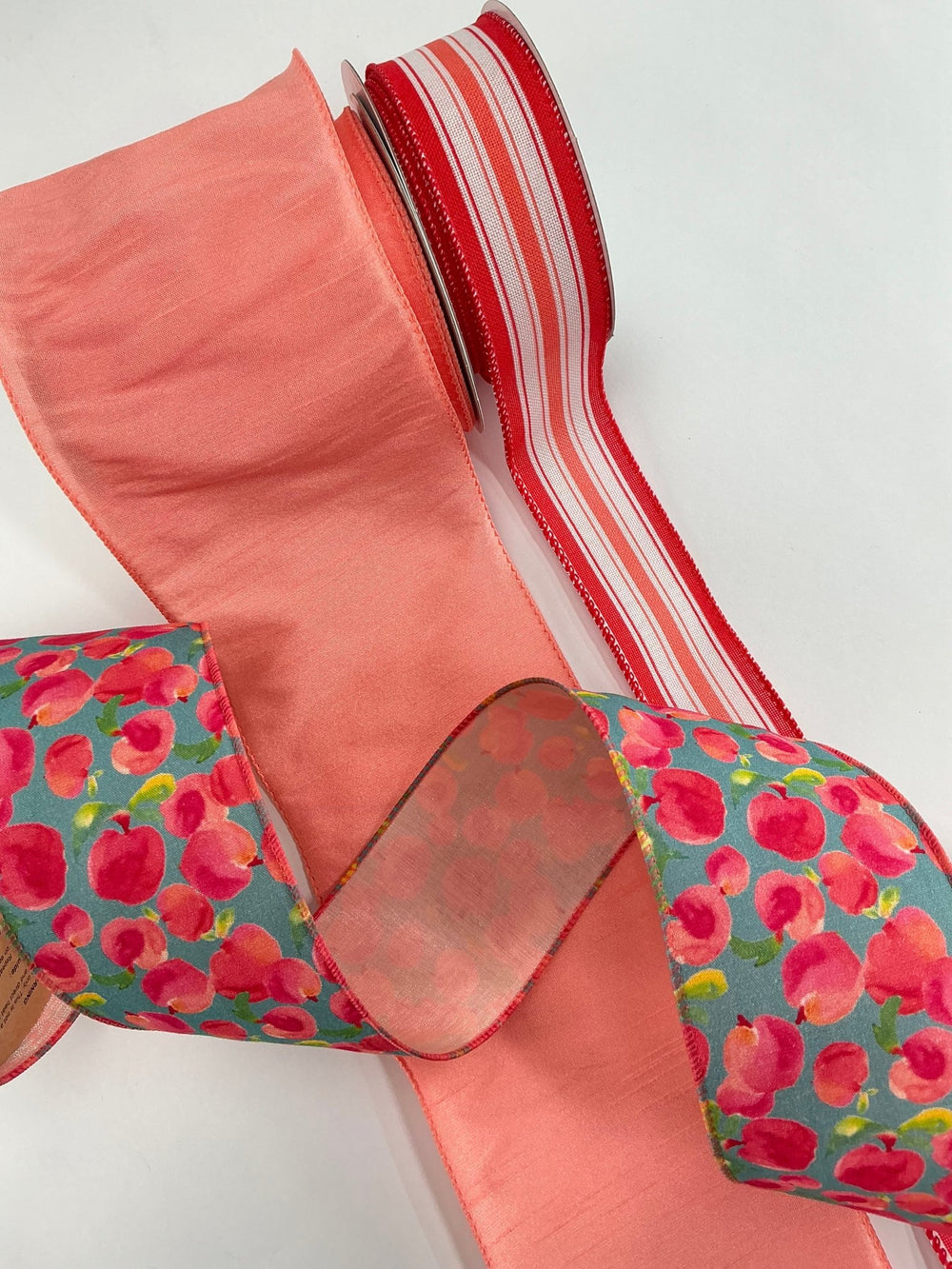 Peaches bow bundle x 3 wired ribbons - Greenery MarketWired ribbonPeachesX3