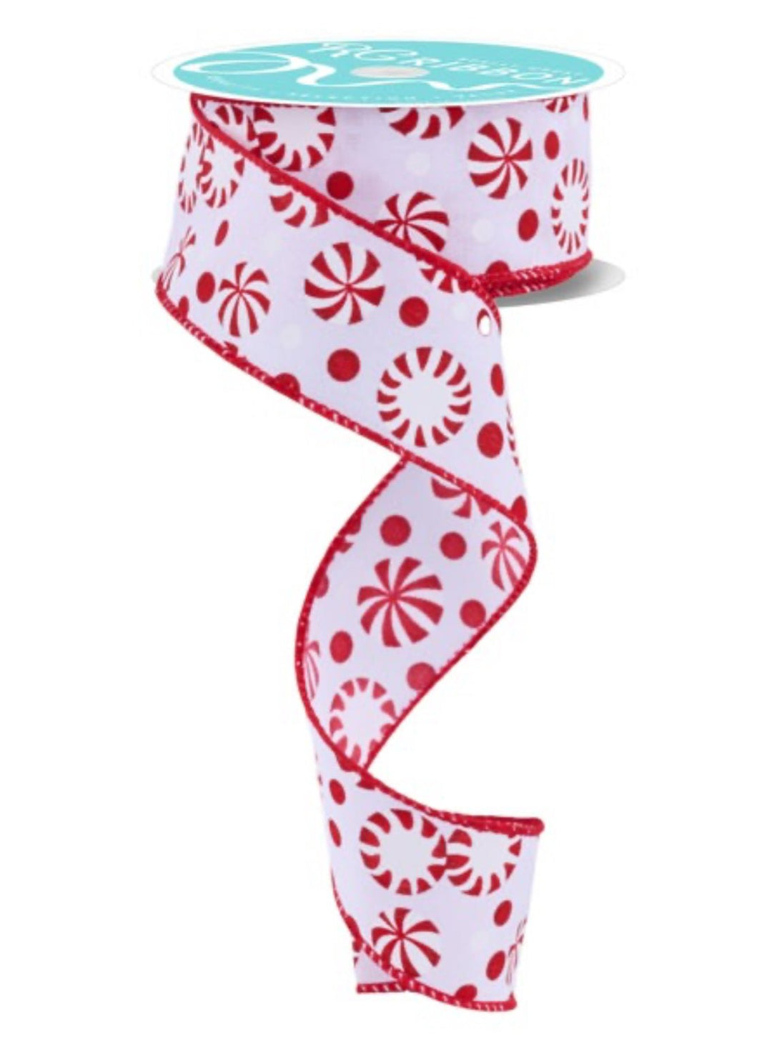 Peppermint candies ribbon 1.5” - Greenery MarketWired ribbonRGF142867