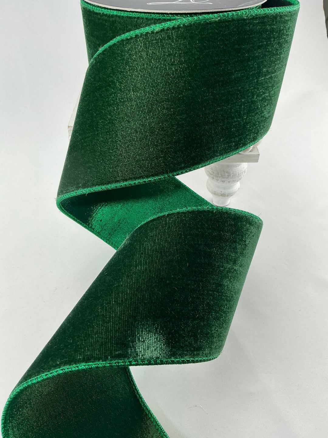 Pine green plush velvet luster 4” farrisilk wired ribbon - Greenery MarketRibbons & TrimRV003 - 38
