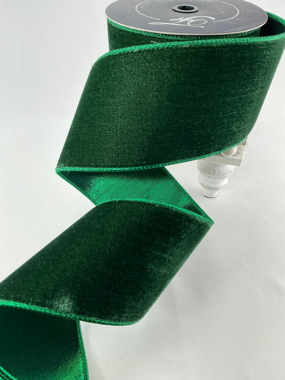 Pine green plush velvet luster 4” farrisilk wired ribbon - Greenery MarketRibbons & TrimRV003 - 38