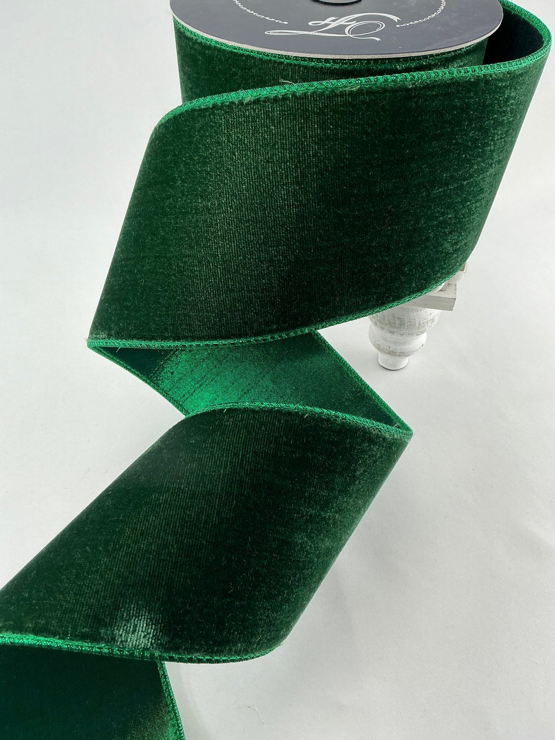 Pine green plush velvet luster 4” farrisilk wired ribbon - Greenery MarketRibbons & TrimRV003 - 38