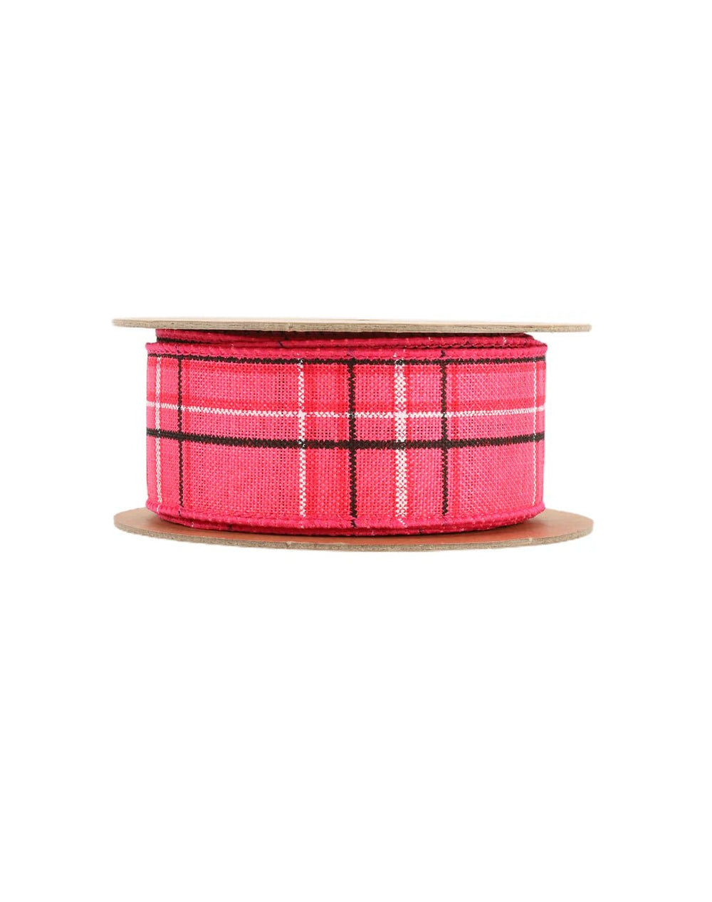 Pink and black plaid wired ribbon 1.5” - Greenery Marketwired ribbon9324W - 156 - 38E