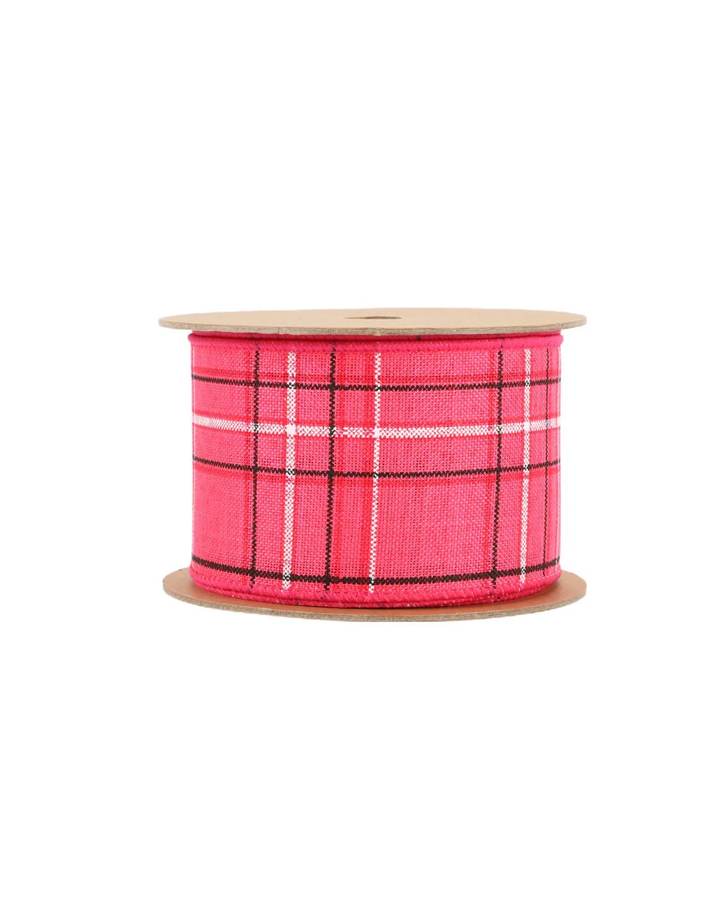 Pink and black plaid wired ribbon 2.5” - Greenery Marketwired ribbon9324W - 156 - 63E