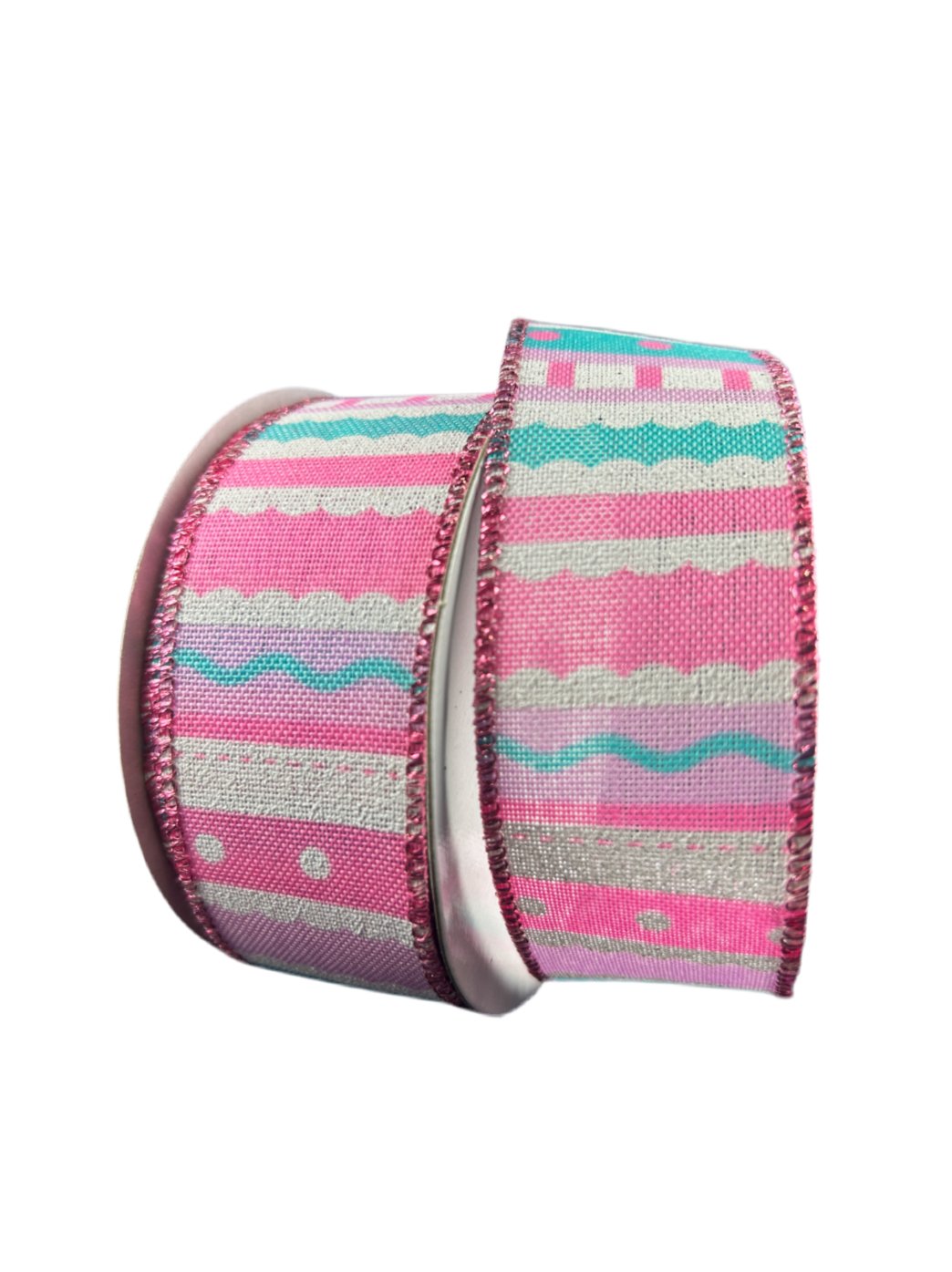 Pink and blue lines wired ribbon, 1.5" - Greenery MarketRibbons & Trim71403 - 09 - 03