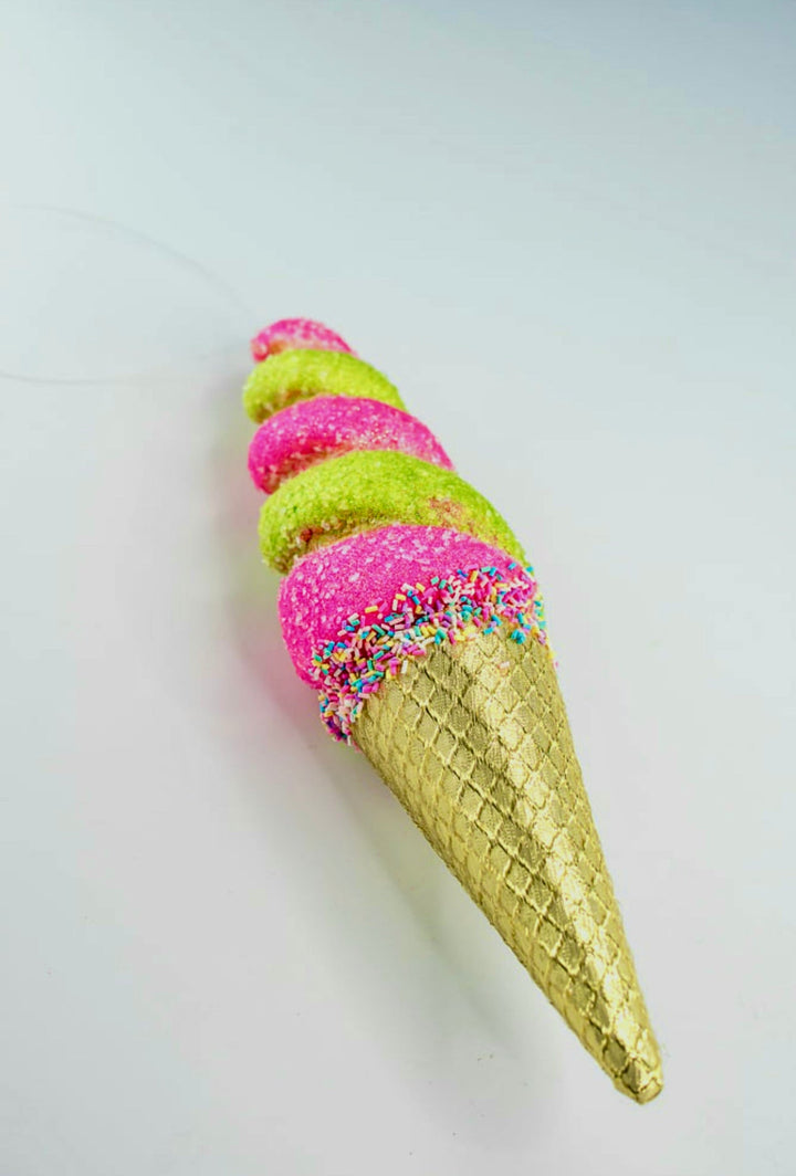 Pink and Green Swirl Ice Cream Ornament - Greenery MarketHoliday Ornaments86108PKGN
