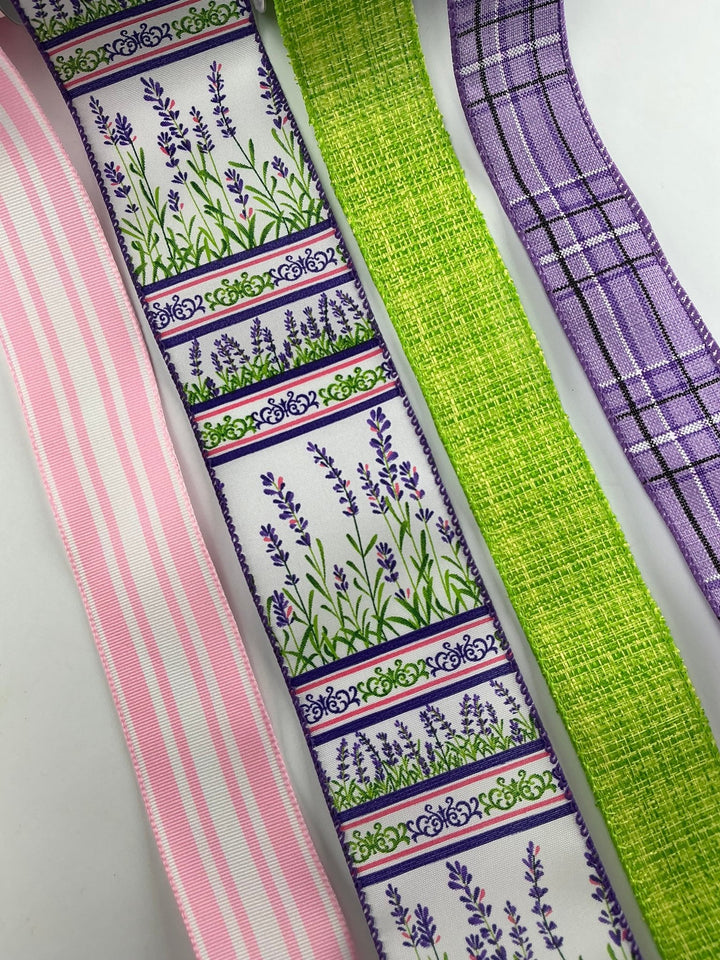 Pink And Lavender Bow Bundle x 4 wired ribbons - Greenery MarketWired ribbon