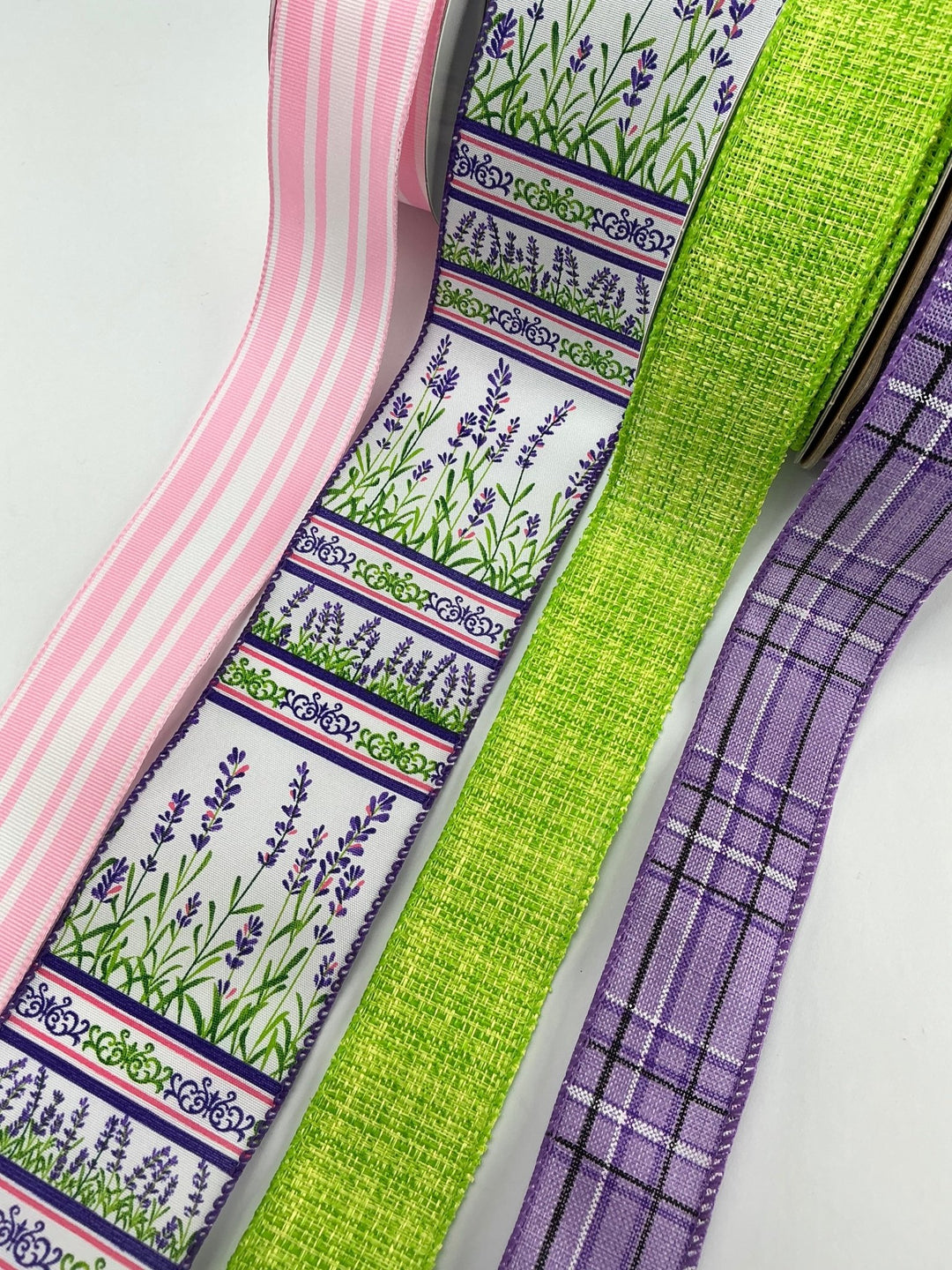 Pink And Lavender Bow Bundle x 4 wired ribbons - Greenery MarketWired ribbon