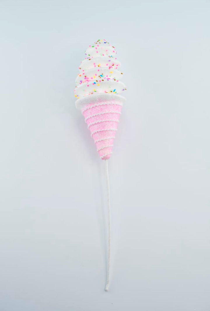 Pink and white ice cream cone - Greenery MarketPicks64531