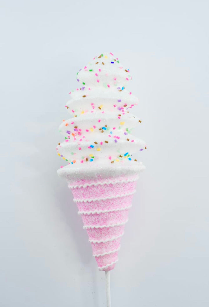 Pink and white ice cream cone - Greenery MarketPicks64531