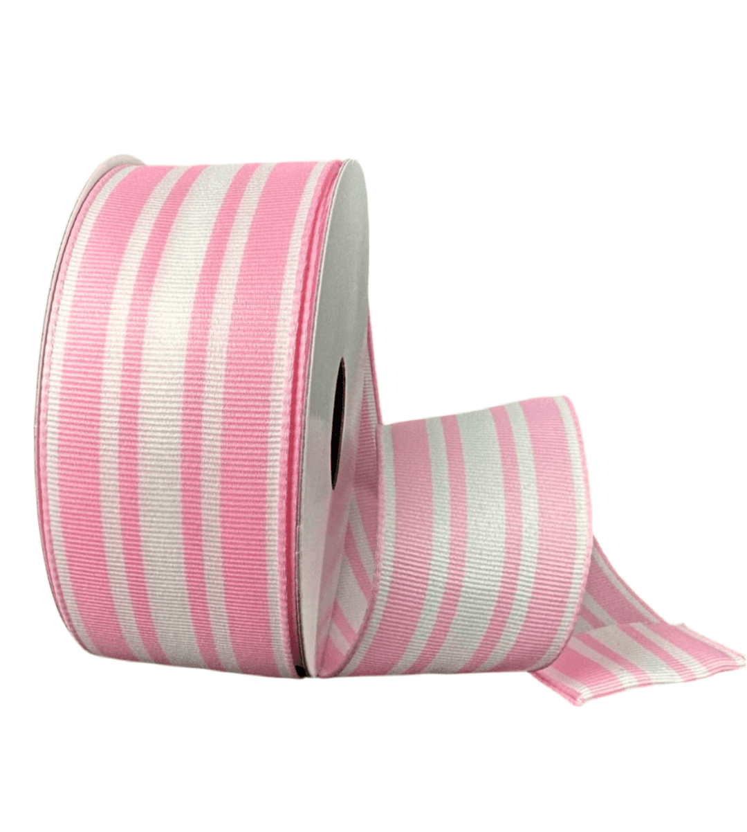 Pink And White Stripe Wired Ribbon - Greenery Marketwired ribbon47507 - 09 - 03
