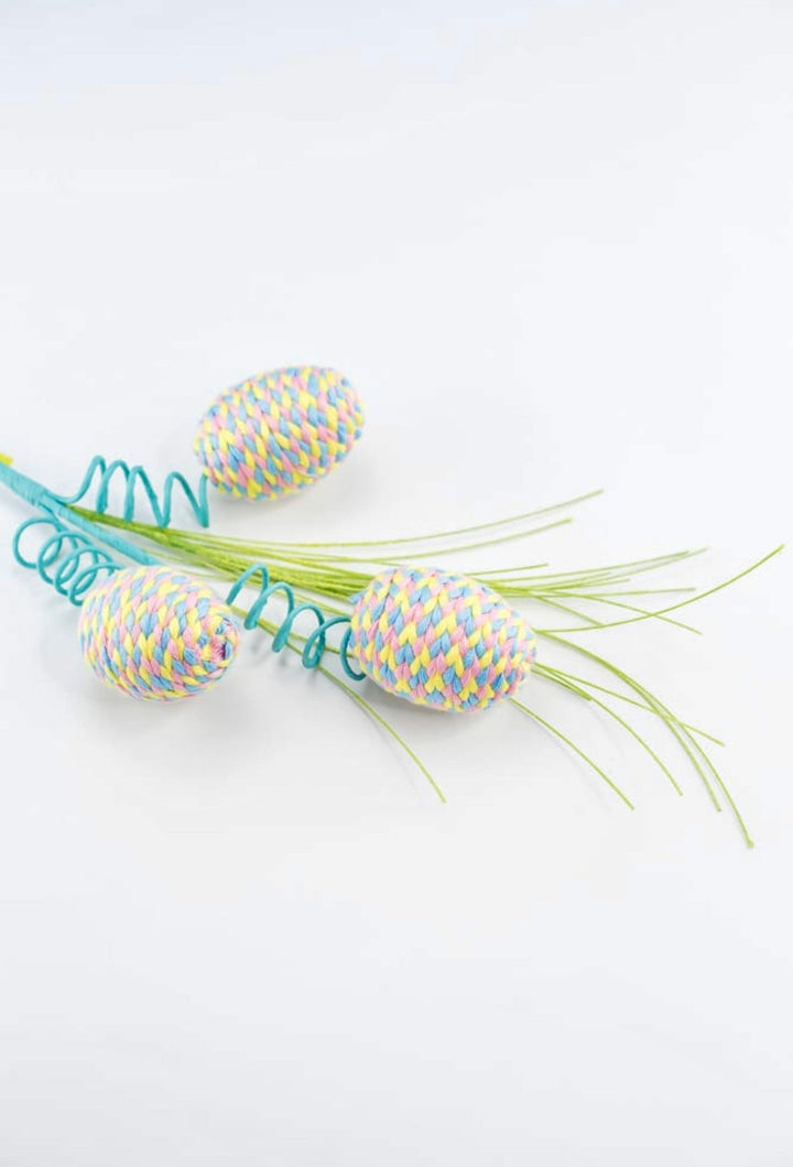 Pink and yellow twine egg pick - Greenery MarketPicks63001BLPKYW