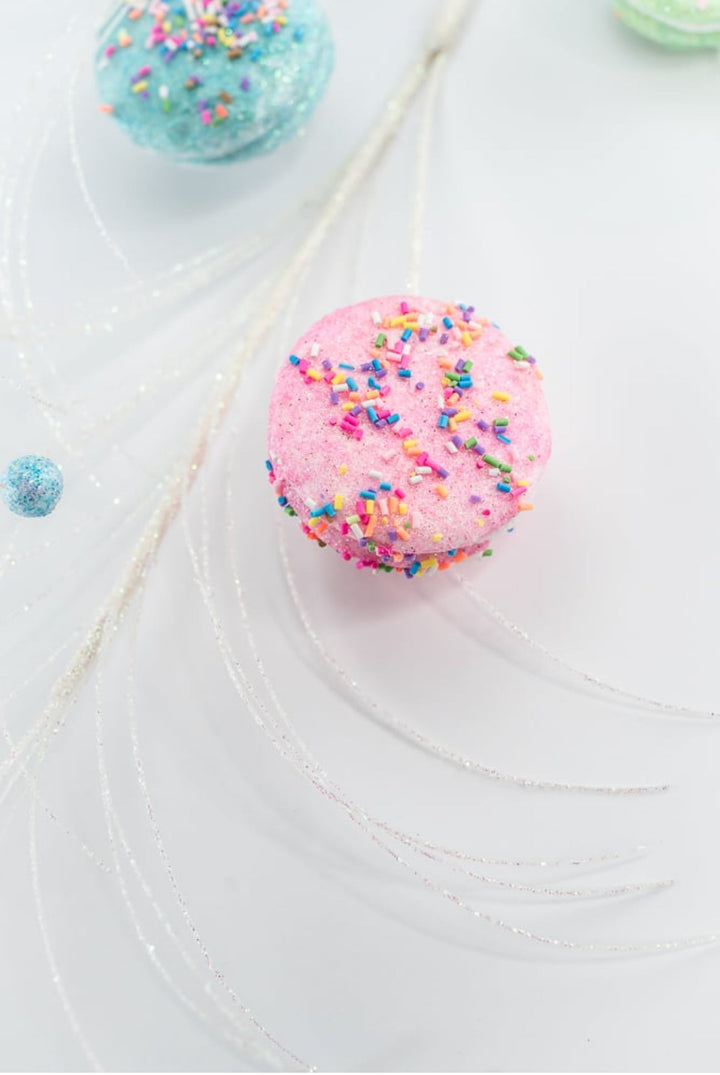 Pink, blue, and green macaroons spray with sprinkles - Greenery MarketOrnamentsBM2953BLPKGR
