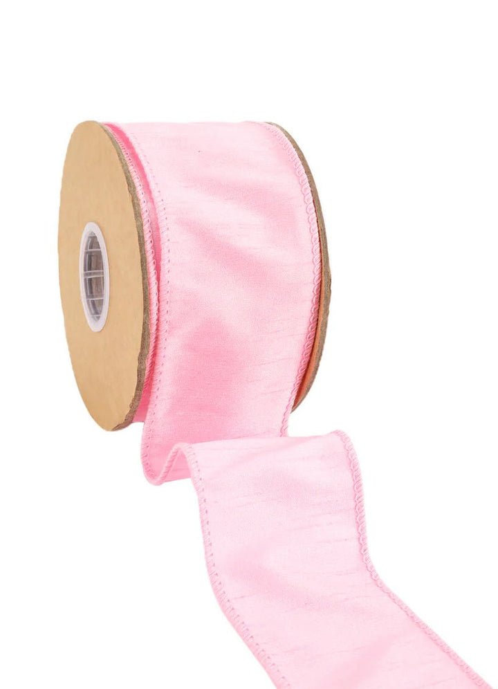 Pink Dupioni Wired Ribbon 2.5" - Greenery MarketWired ribbon9100W - 150 - 63E