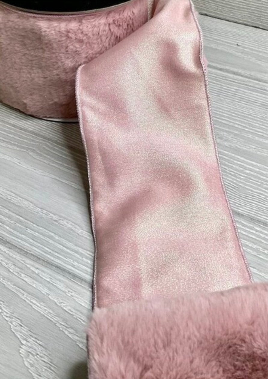 Pink Fur wired ribbon 4” - Greenery MarketRibbons & Trim289006