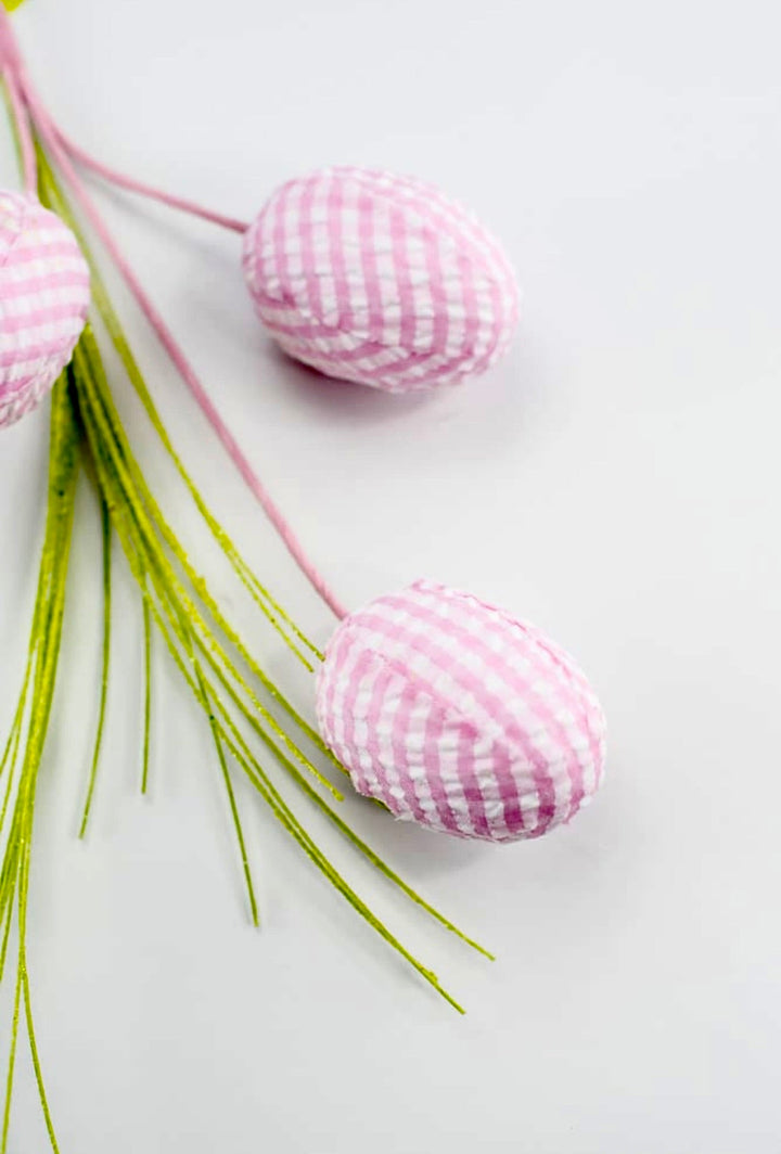 Pink, gingham plaid egg pick - Greenery MarketPicks63002pk