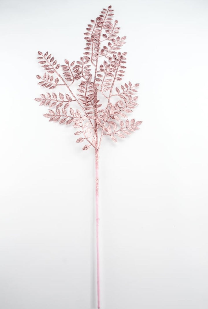 Pink glitter leaves spray - Greenery MarketBM2876PK