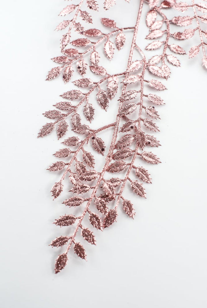 Pink glitter leaves spray - Greenery MarketBM2876PK