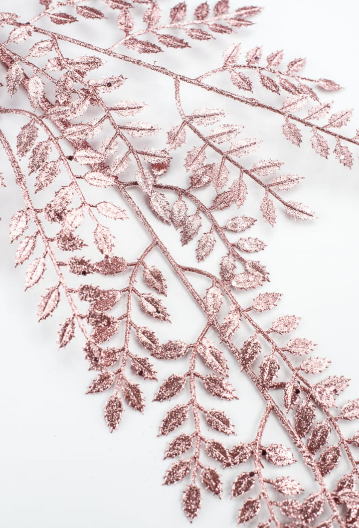 Pink glitter leaves spray - Greenery MarketBM2876PK
