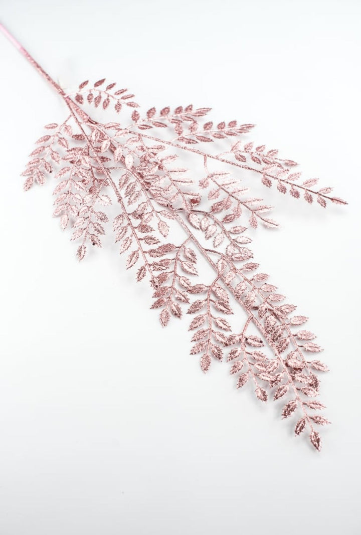 Pink glitter leaves spray - Greenery MarketBM2876PK