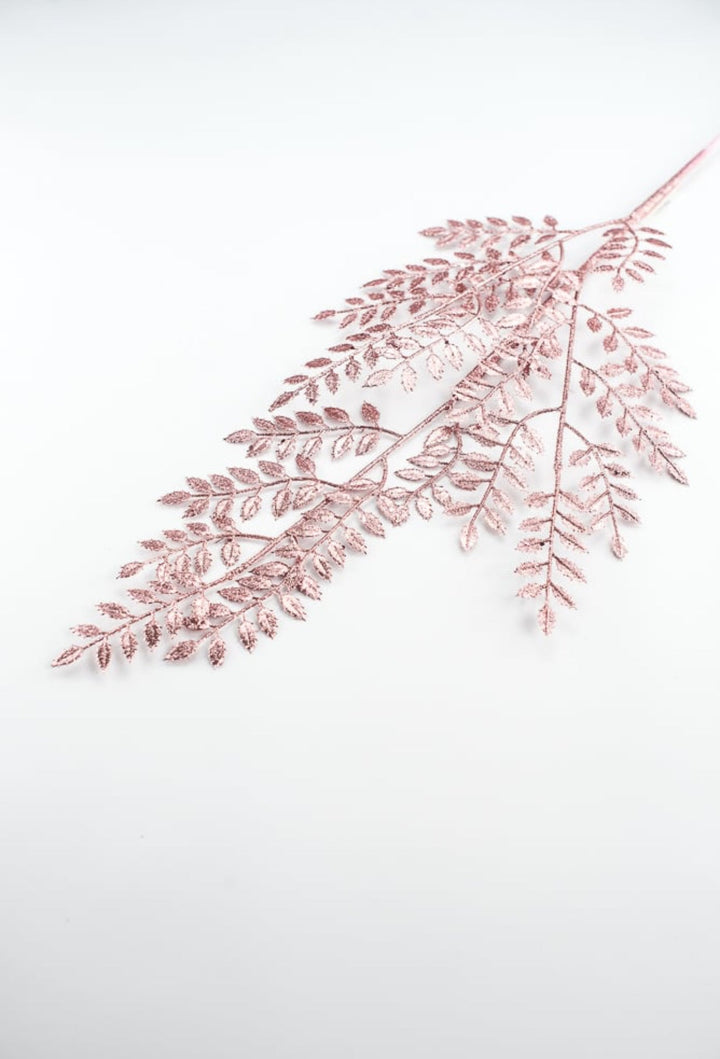 Pink glitter leaves spray - Greenery MarketBM2876PK