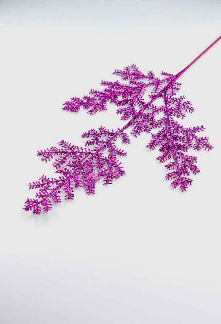 Pink glitter sequin cedar spray - Greenery MarketXS238511