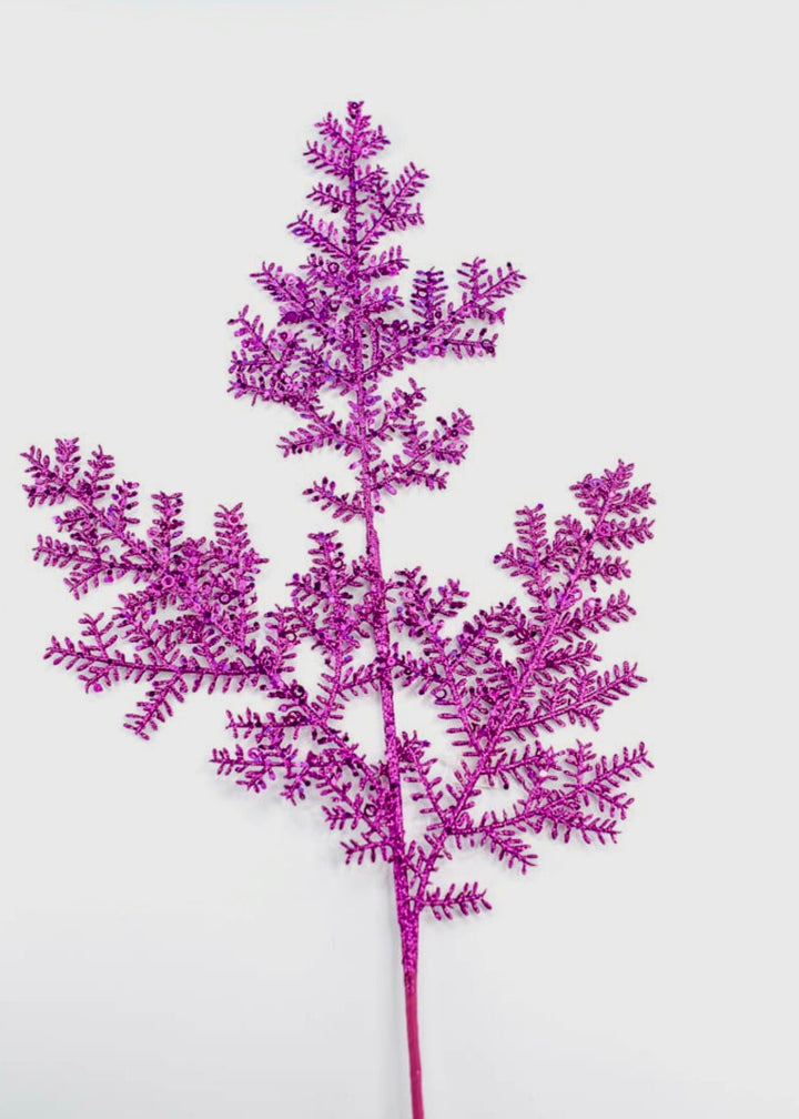 Pink glitter sequin cedar spray - Greenery MarketXS238511