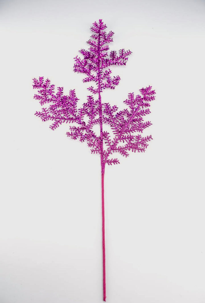 Pink glitter sequin cedar spray - Greenery MarketXS238511
