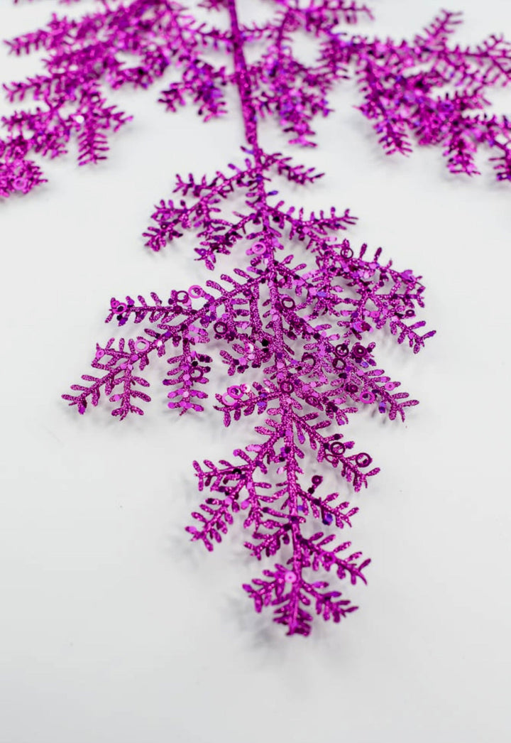 Pink glitter sequin cedar spray - Greenery MarketXS238511