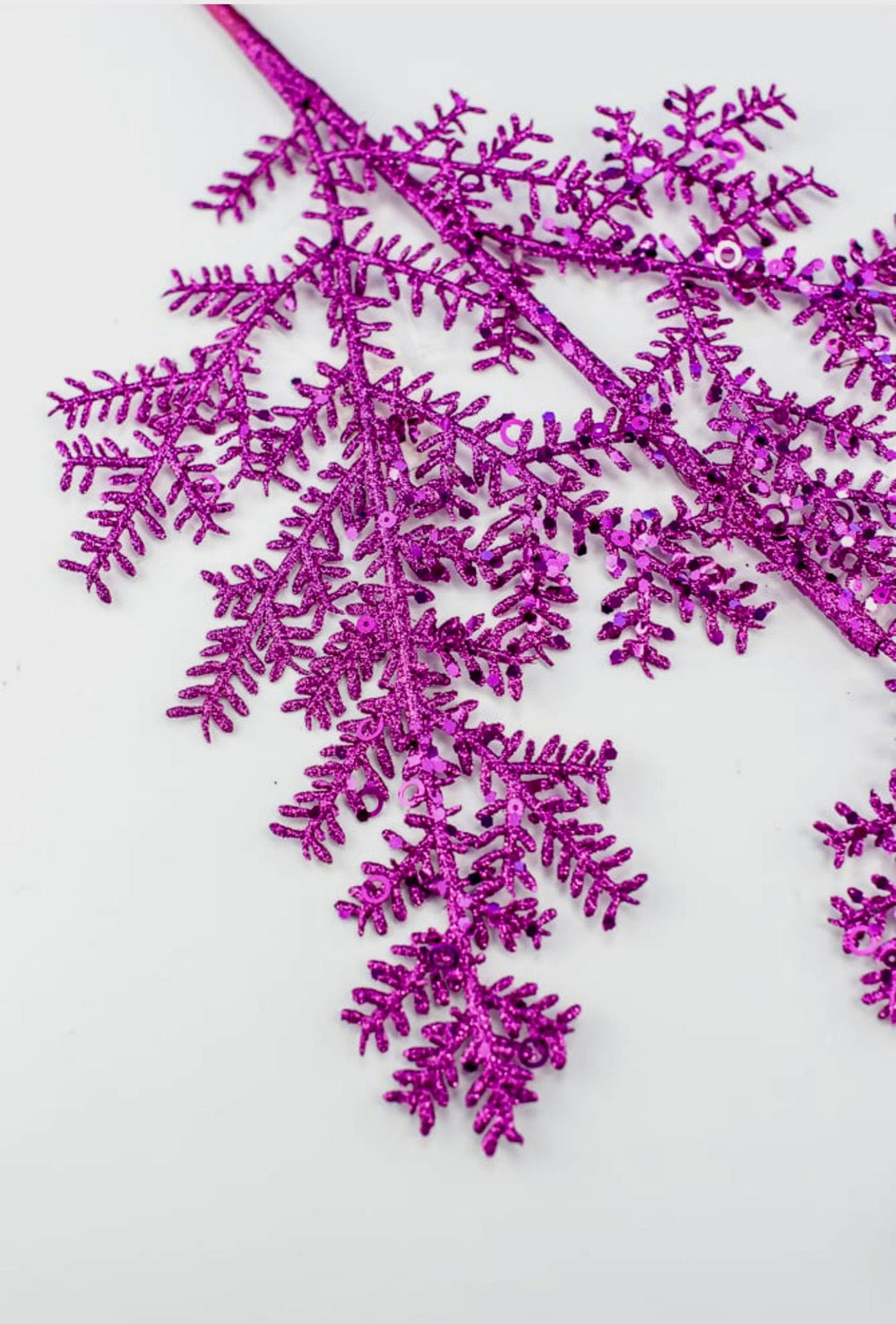 Pink glitter sequin cedar spray - Greenery MarketXS238511