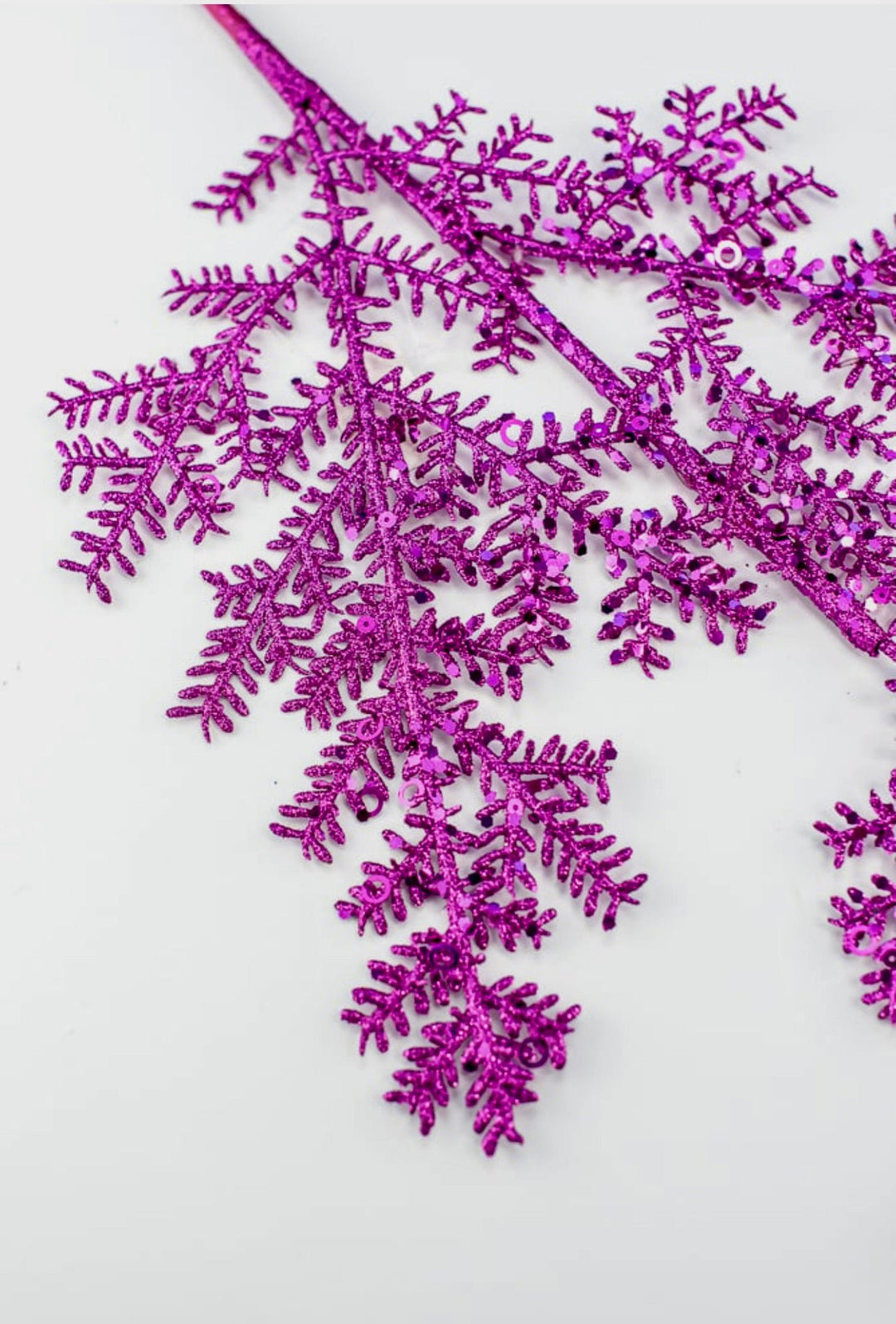 Pink glitter sequin cedar spray - Greenery MarketXS238511