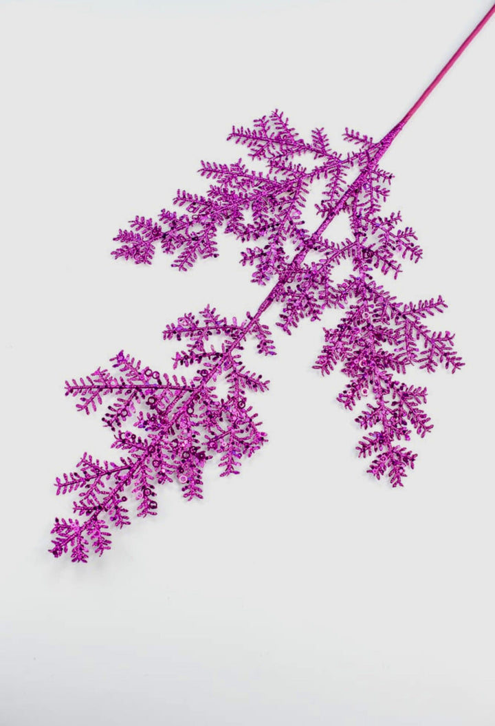 Pink glitter sequin cedar spray - Greenery MarketXS238511
