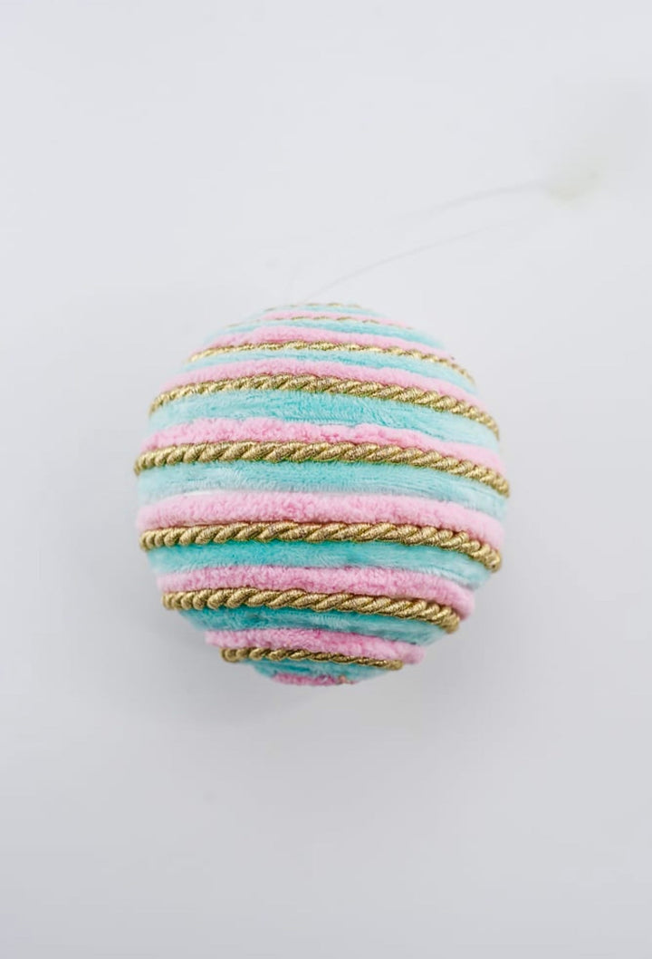 Pink, gold, and mint ball ornament 5” - Greenery Market85902PKBL