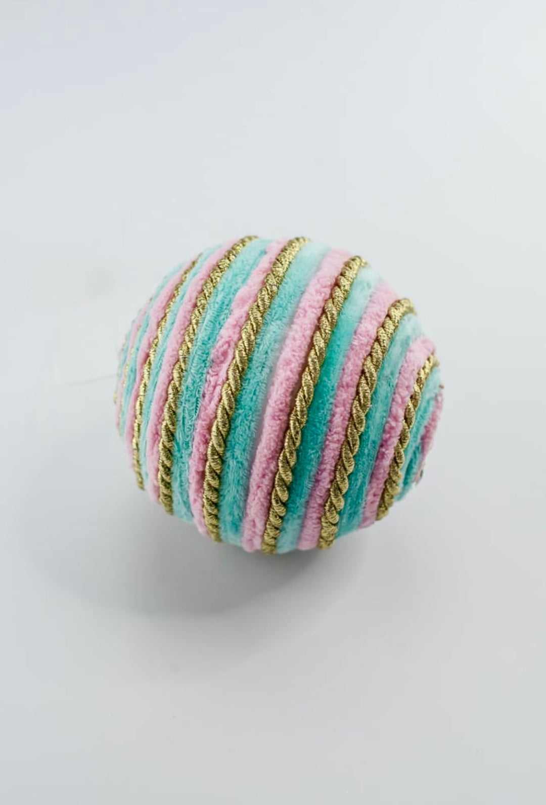 Pink, gold, and mint ball ornament 5” - Greenery Market85902PKBL