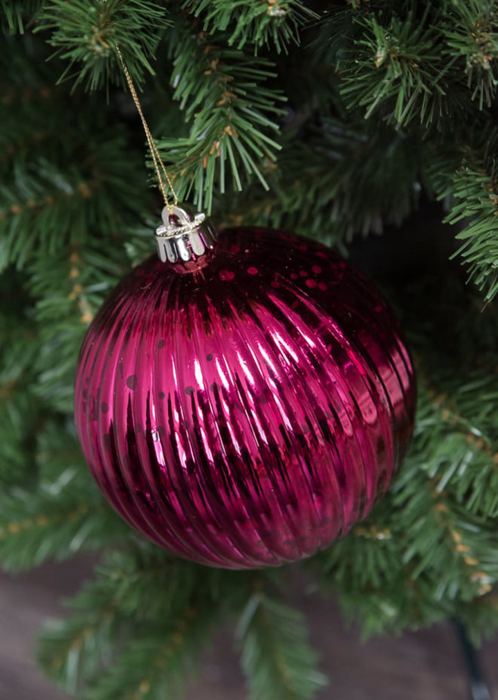 pink jewel antique stripe ornament 150mm - 5.9” - Greenery MarketXh932207
