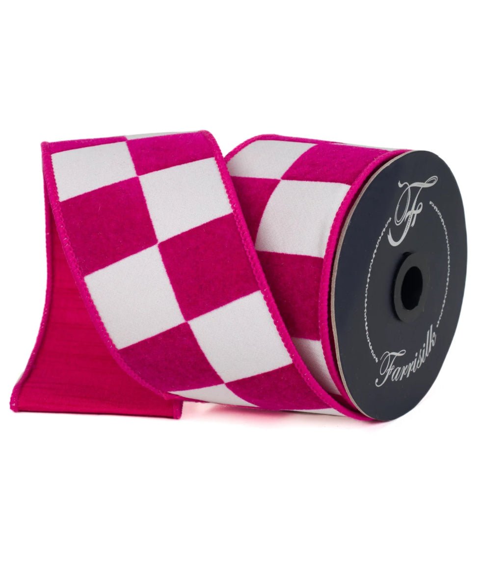 Pink Maxi Check 2.5” Farrisilk wired ribbon - Greenery MarketRibbons & TrimSR006 - 52