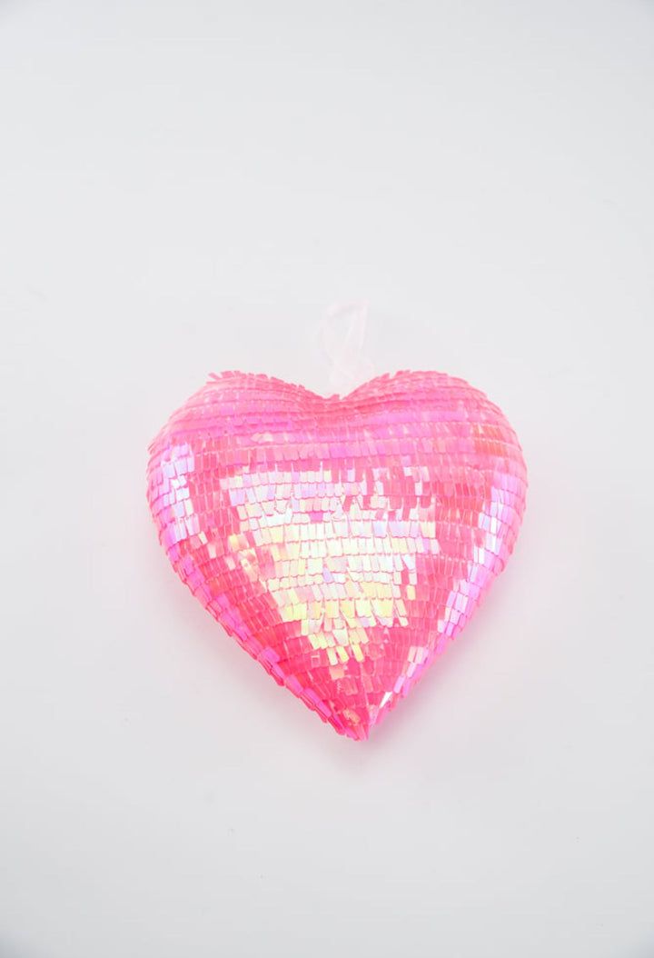 Pink Ornament Sequin Heart 6” - Greenery Market63784HTPK