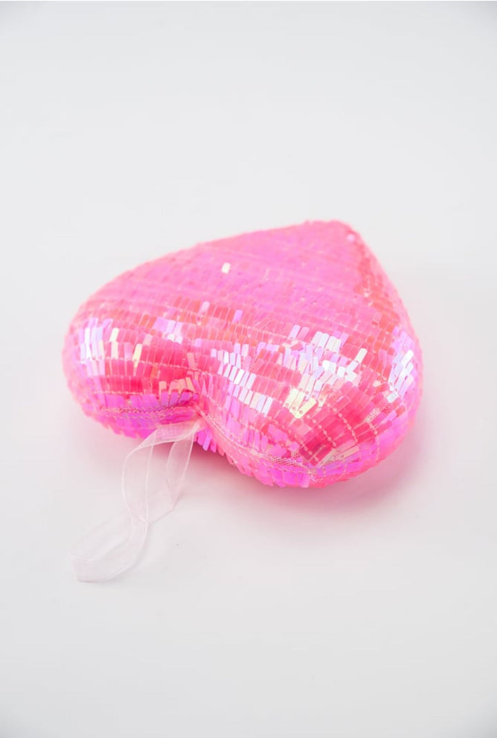 Pink Ornament Sequin Heart 6” - Greenery Market63784HTPK