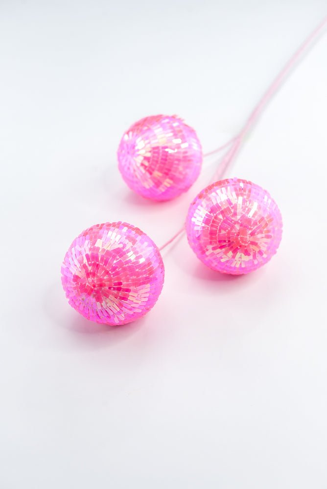 Pink Sequin Ball Spray - Greenery Market63753HTPK