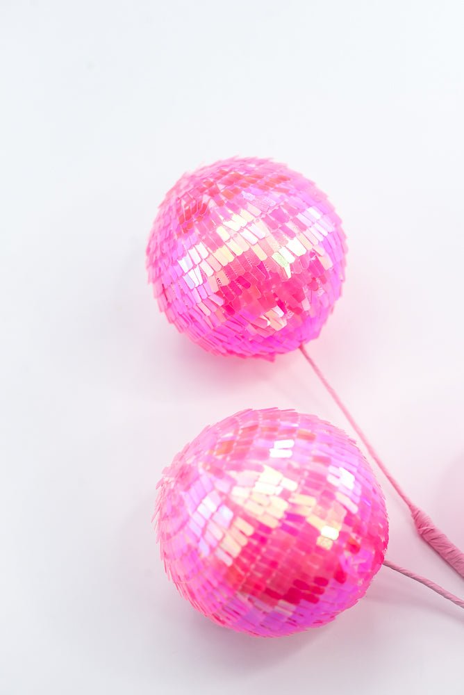 Pink Sequin Ball Spray - Greenery Market63753HTPK