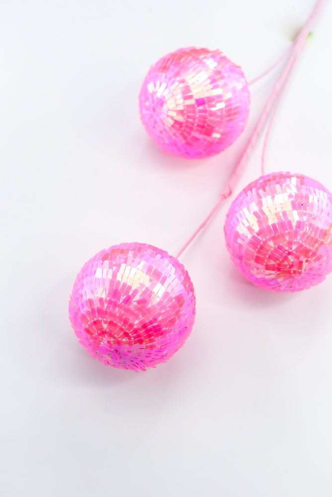 Pink Sequin Ball Spray - Greenery Market63753HTPK