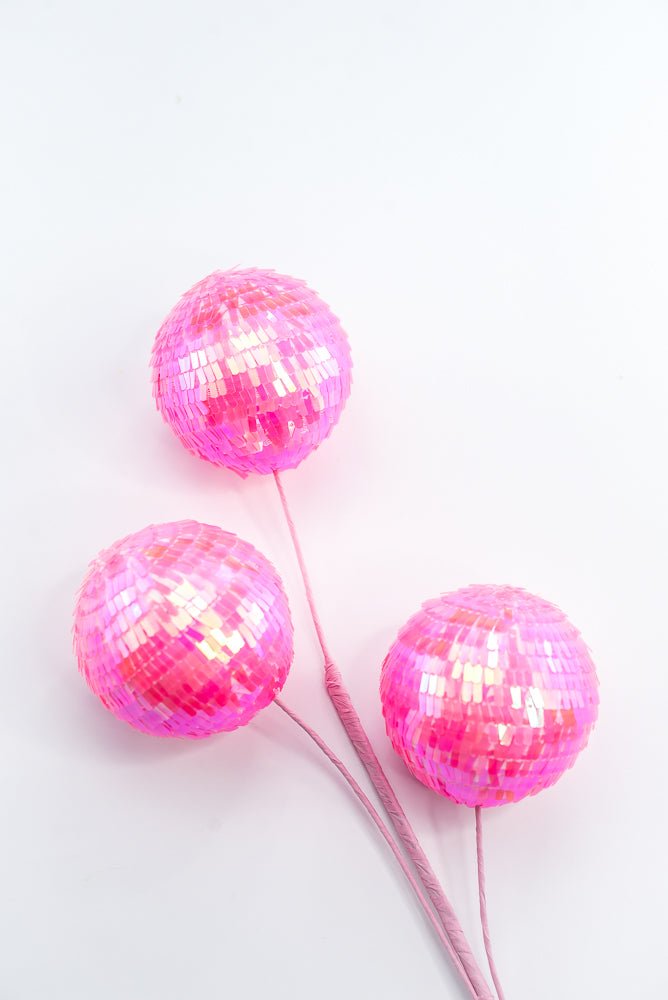 Pink Sequin Ball Spray - Greenery Market63753HTPK