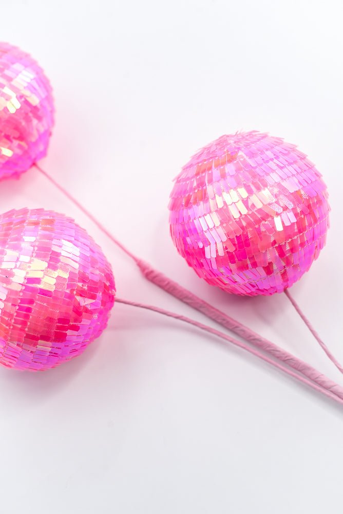 Pink Sequin Ball Spray - Greenery Market63753HTPK
