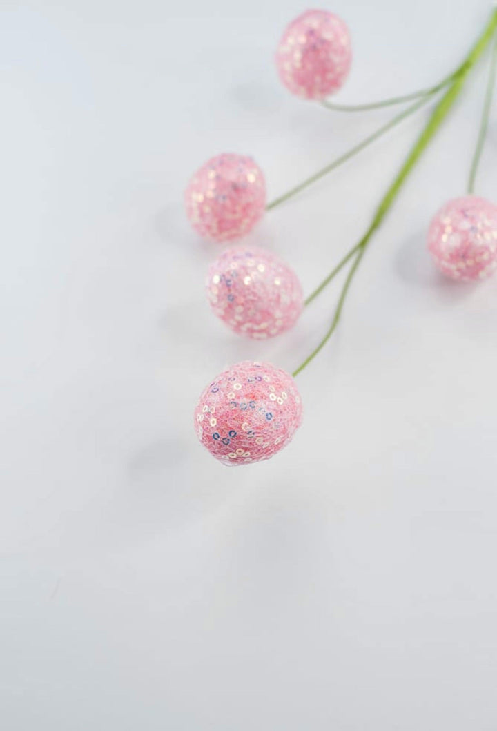 Pink sequins egg spray - Greenery MarketPicks63495PK