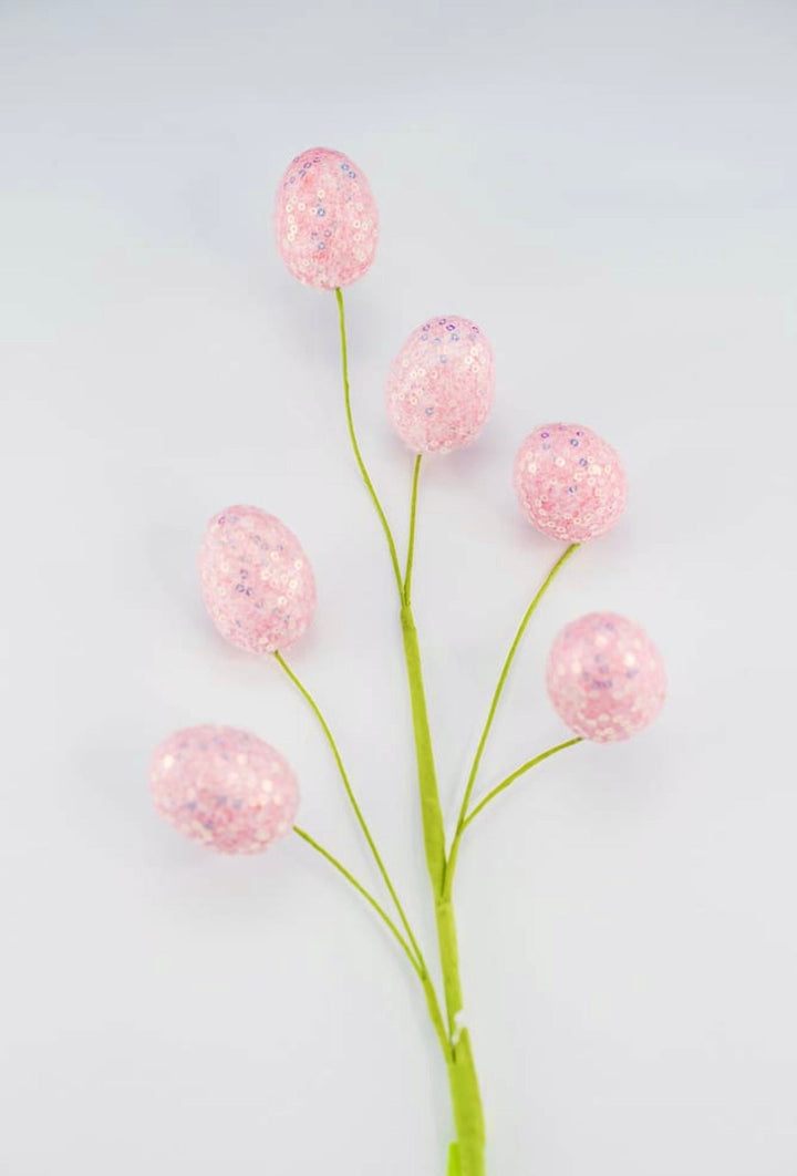 Pink sequins egg spray - Greenery MarketPicks63495PK