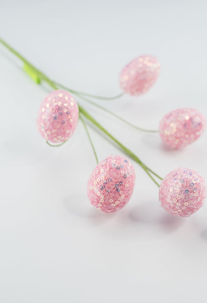 Pink sequins egg spray - Greenery MarketPicks63495PK