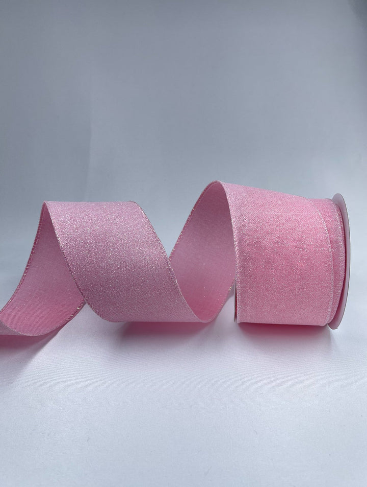 Pink shimmer ribbon 2.5” - Greenery Market239051